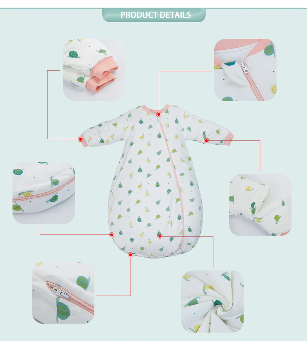 Lovely Cotton Baby Sleeping Bag Custom Baby Goods Wear