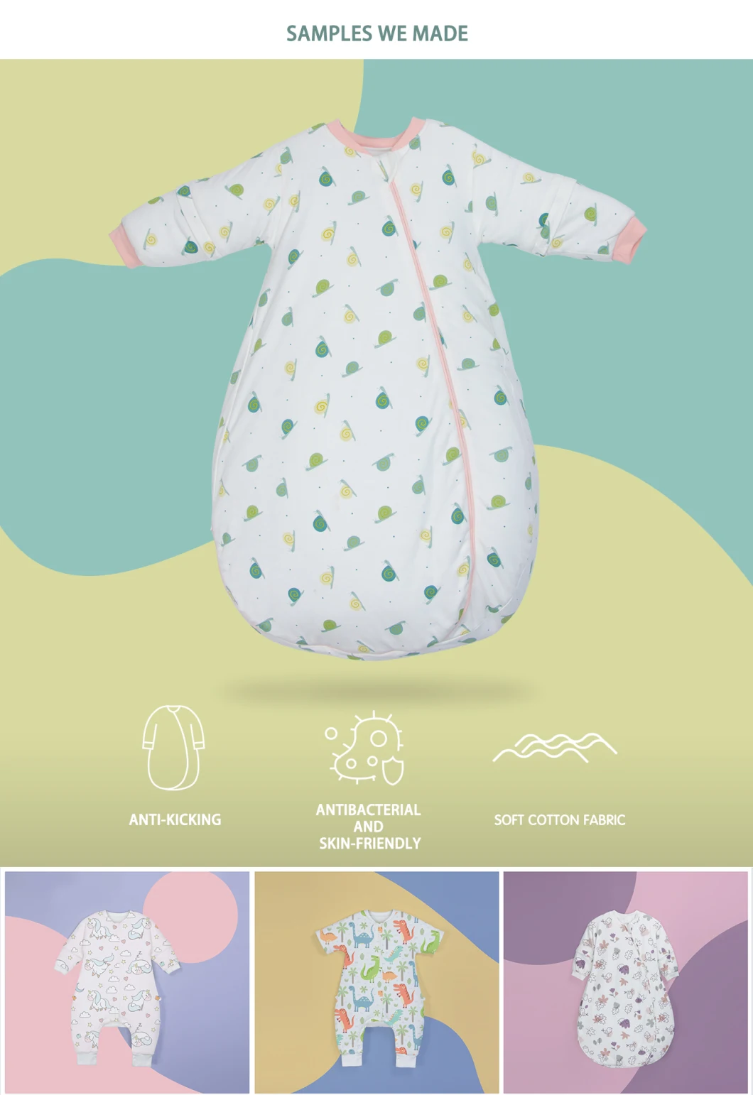 Lovely Cotton Baby Sleeping Bag Custom Baby Goods Wear