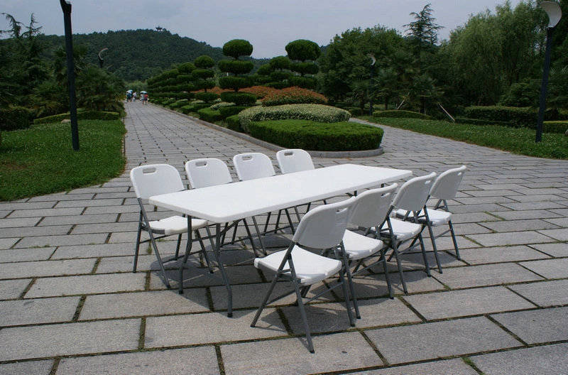 2.4m Length Table/Panel Solid Fold Table/240*90*74cm HDPE Blow Mold Furniture/ with 90cm Width Camping Table