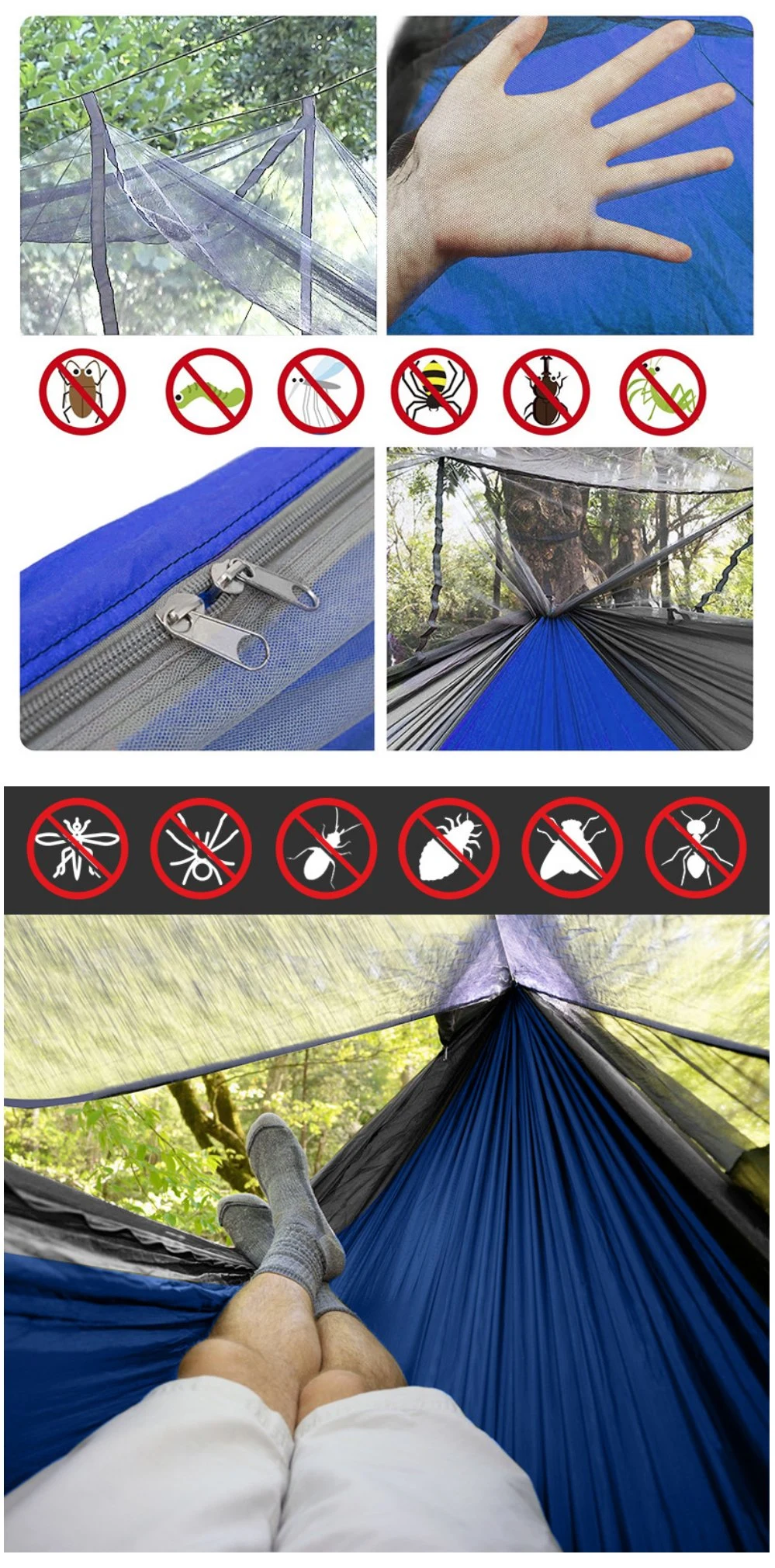 Portable Camping Hammock Hanging Canopy Tent with Mosquito Net