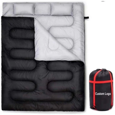 Двойные спальные мешки Dandelion с 2 подушками, легкий спальный мешок для улицы для 2 человек, походный рюкзак для взрослых
